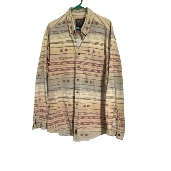 Woolrich Men Flannel Aztec Southwest Geometric Print  Cabin Core  Heavy 2X - Picture 1 of 4